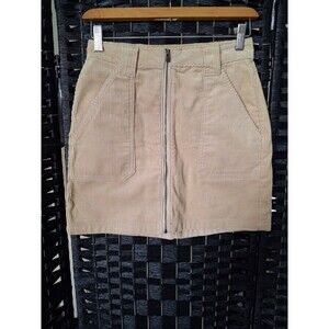 Hollister Corduroy Mini Skirt Ultra High Rise Size 1 XS Zip Front Y2K Retro